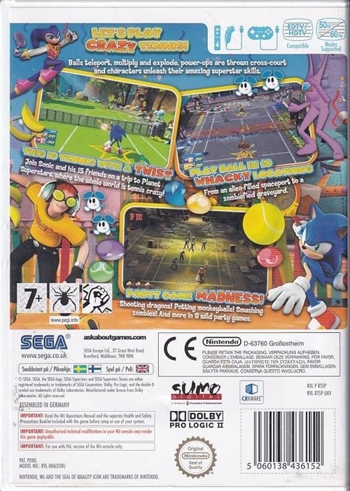 Sega Superstars Tennis - Nintendo Wii (B Grade) (Genbrug)